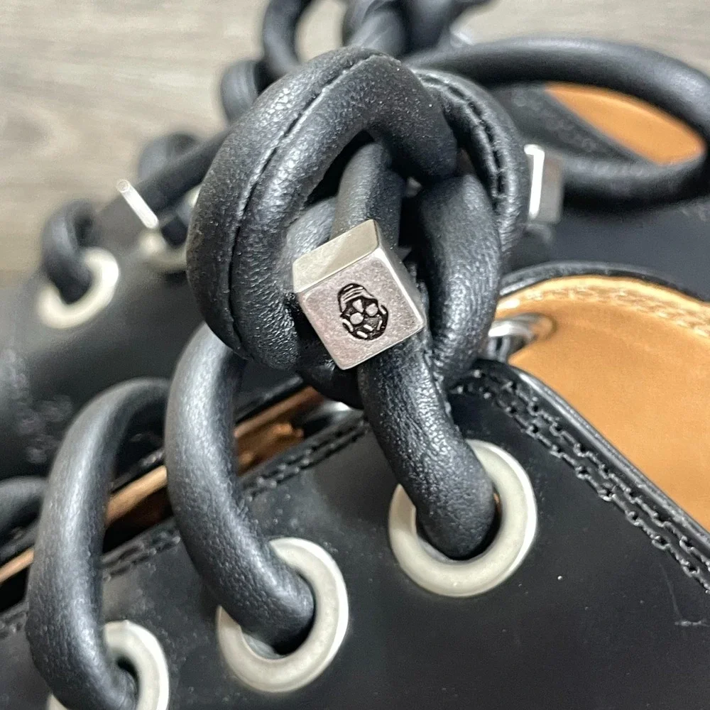 Alexander McQueen Shoes Mens 44 11 Black Calf Leather Skull Derby Designer Italy